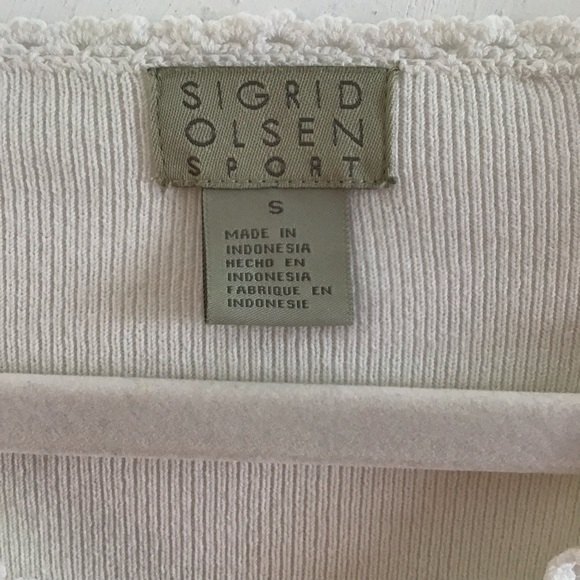 Sigrid Olsen Sport V-Neck Long Sleeve Sweater White Size S - Picture 6 of 8